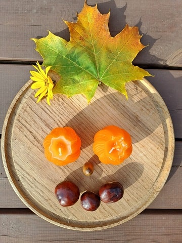 Savītās ovālveida sveces - komplekts