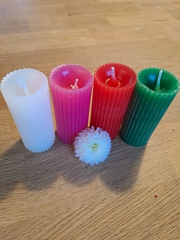 Rievotās cilindra sveces - sveču komplekts