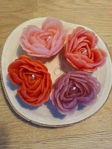 Rožu sirds - sveču komplekts