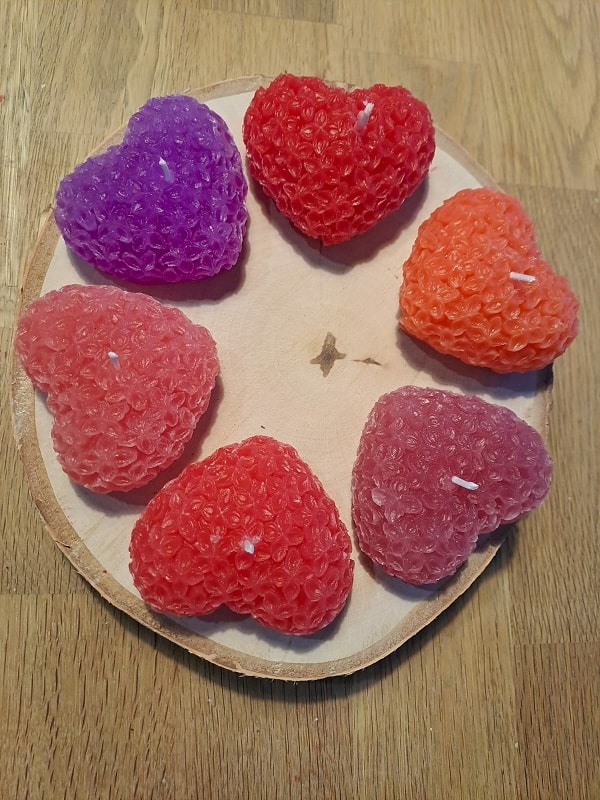 Lielās ziedu sirdis - sveču komplekts