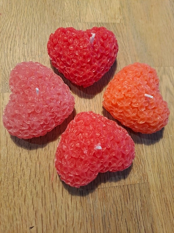 Lielās ziedu sirdis - sveču komplekts