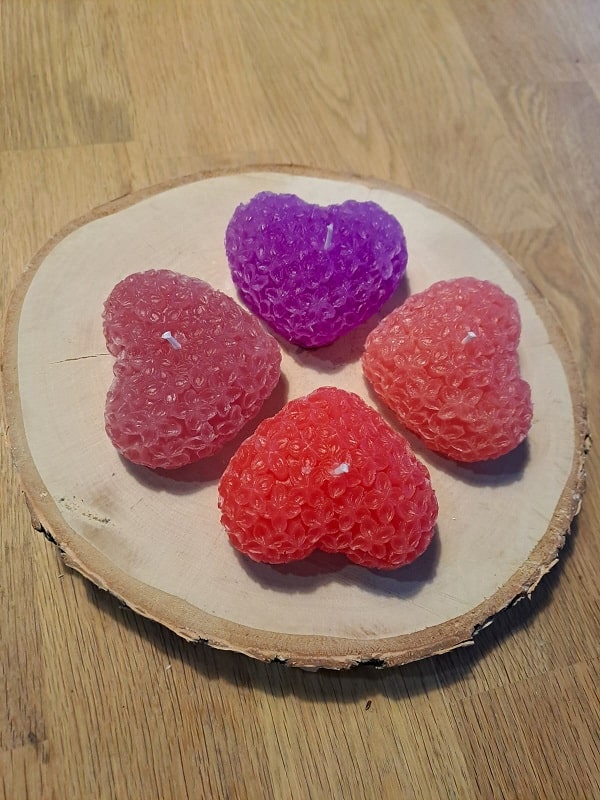 Lielās ziedu sirdis - sveču komplekts